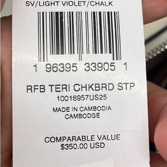 Coach Silver/Light Violet /Chalk Teri Shoulder Bag With Checkerboard Print CR103 - Picture 7 of 9